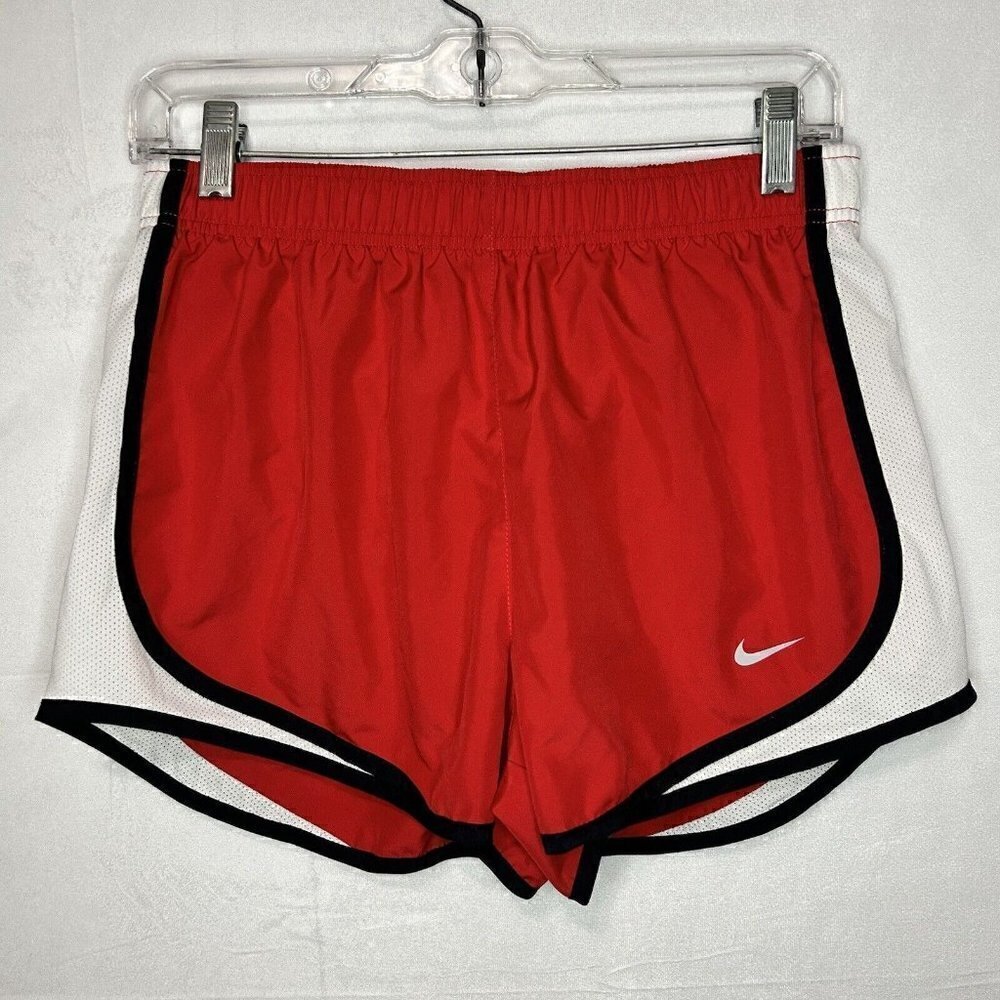 Nike Shorts 3” Inseam Sz M Lined Drawstring Red Sri-Fit Running Training Gym
